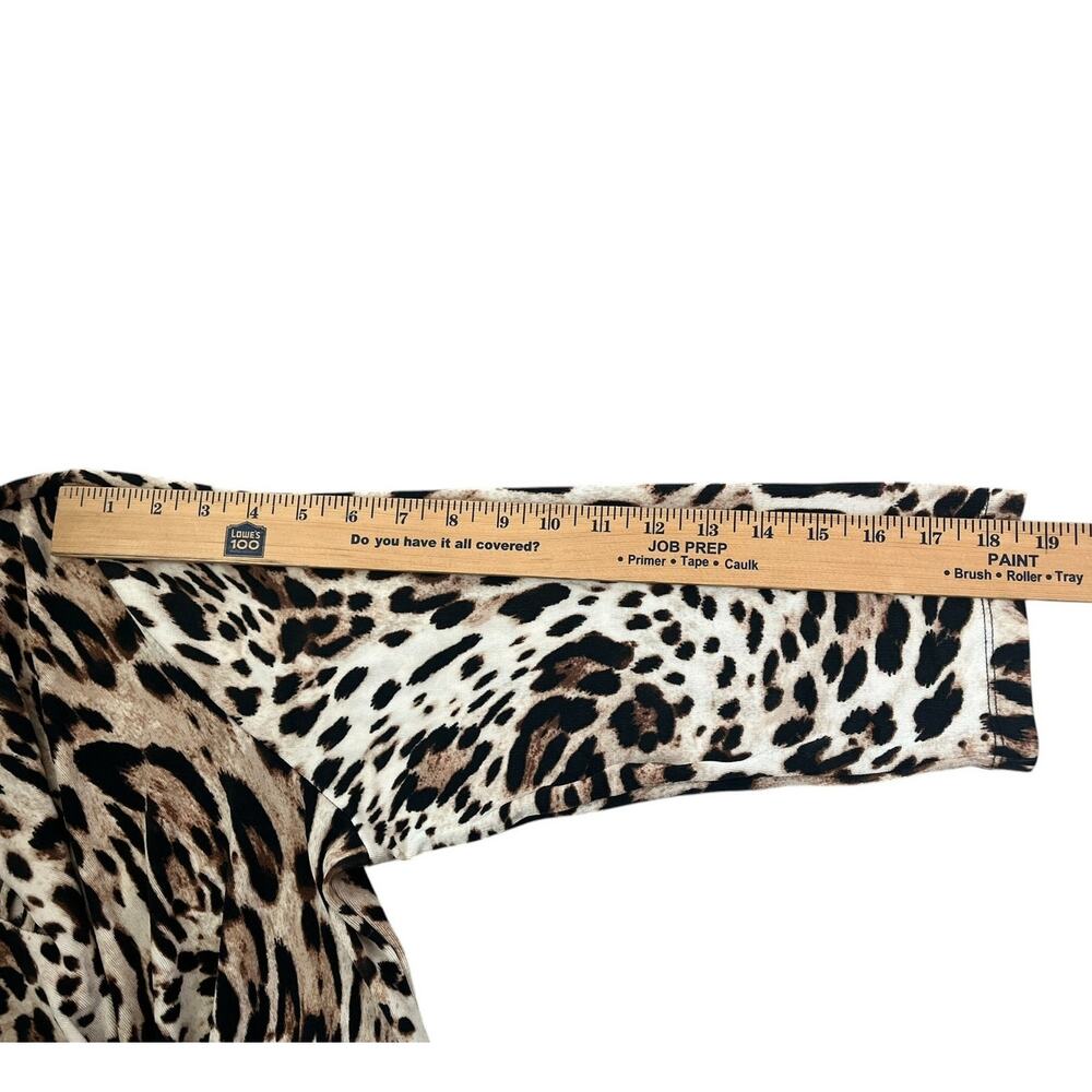 Chico's Travelers 2 Leopard Animal Print Tunic 3/4 Sleeve Slinky Travel (12/14) - Picture 12 of 12